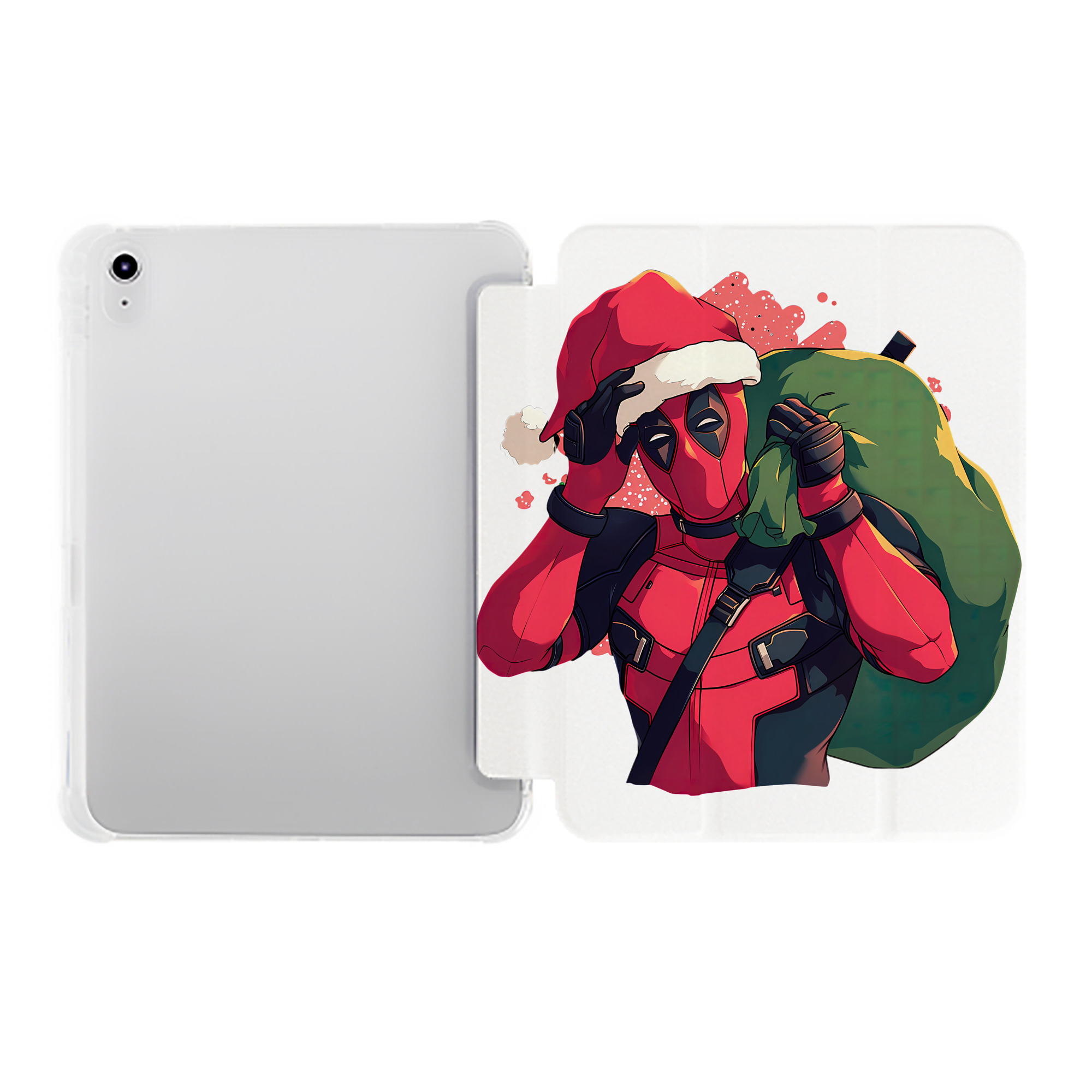 （画像用） Deadpool デッドプール IPad ケース ペン収納付き 三つ折りスタンド PUレザー×シリコン 対応機種9.5/10.5/10.9インチ